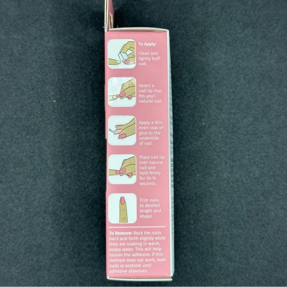 NIB Salon Perfect Mani To Go Reusable Coffin Press On Nails Kit Dusty Pink